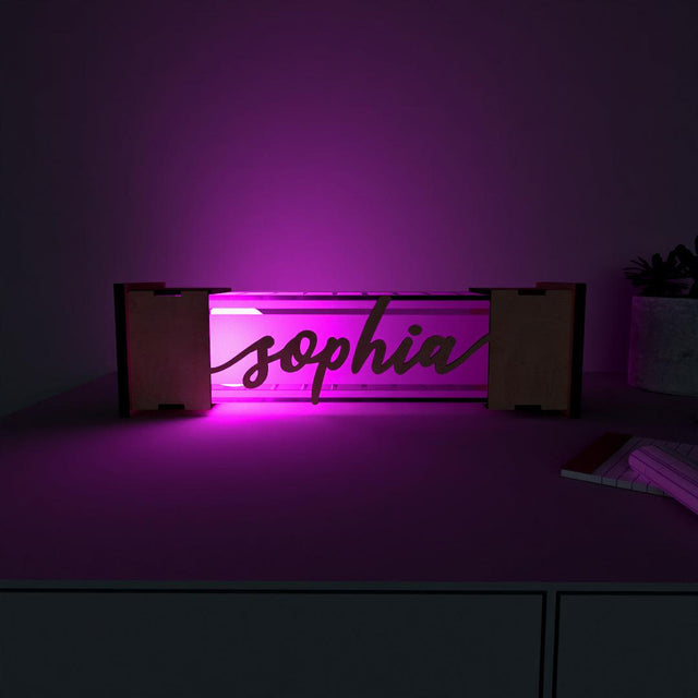 Personalized Name LED Lamp - RGB Night Light - Quetzal Studio