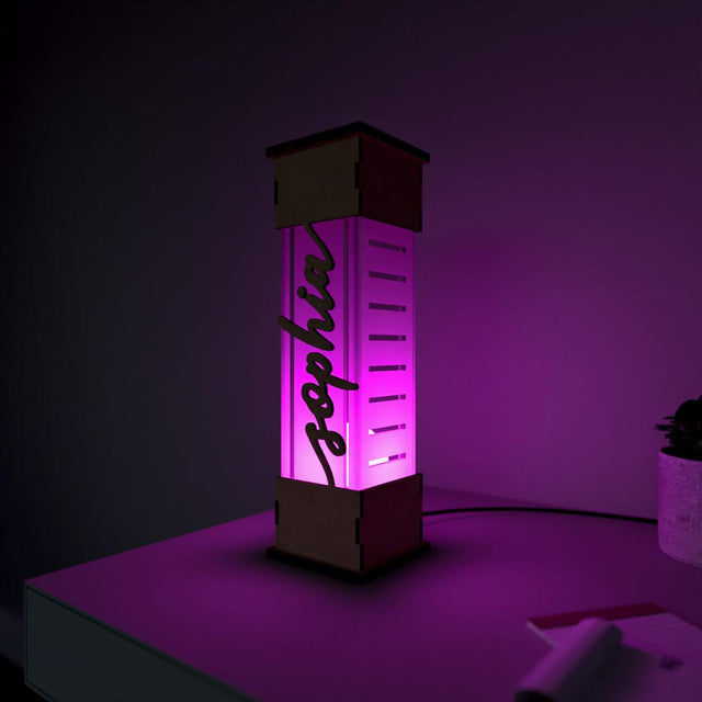 Personalized Name LED Lamp - RGB Night Light - Quetzal Studio