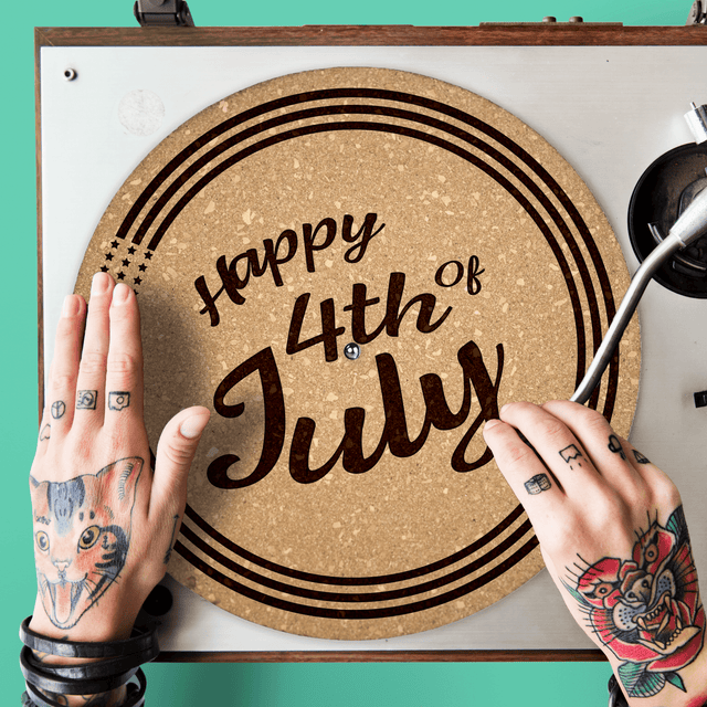 Fourth of July Turntable Slipmat - Audiophile-Grade Cork | Quetzal Studio - Quetzal Studio