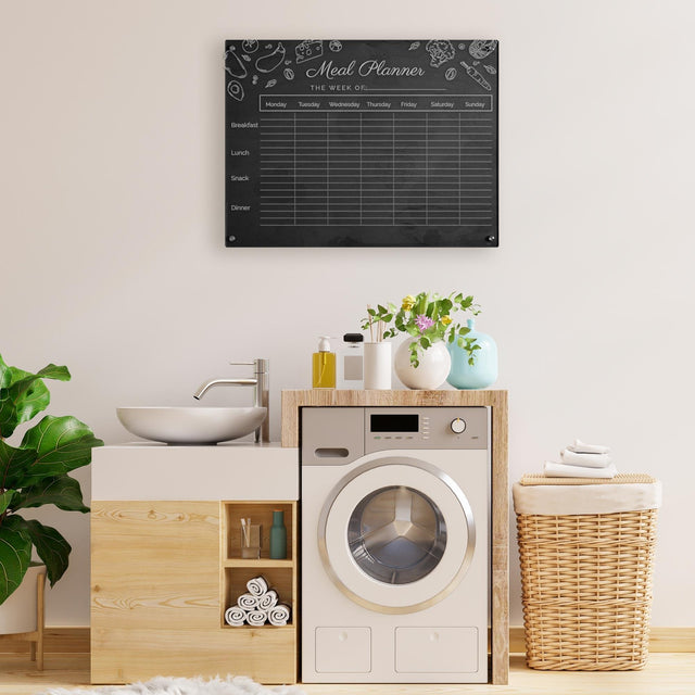 Wood & Acrylic Wall Calendar Planner - Meal Planner - Classic - Quetzal Studio