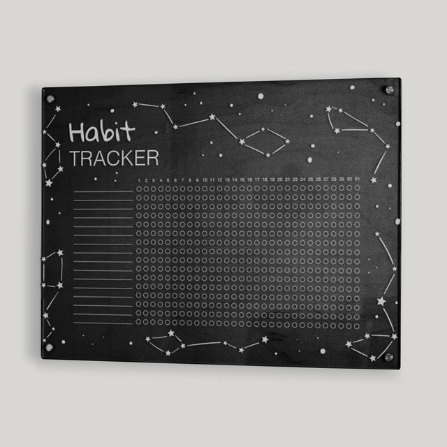 Wood & Acrylic Wall Calendar Planner - Habit Tracker - Constellations