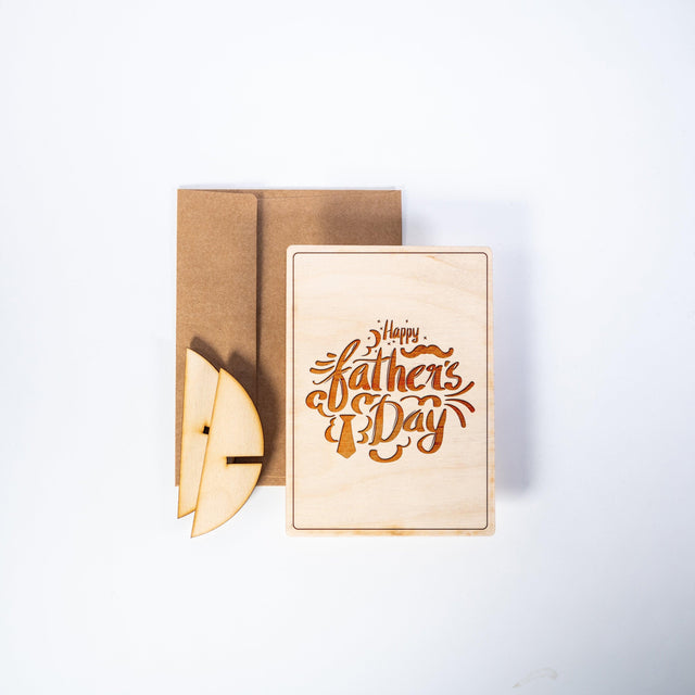 Wood Greeting Card - Happy Father's Day - Quetzal Studio