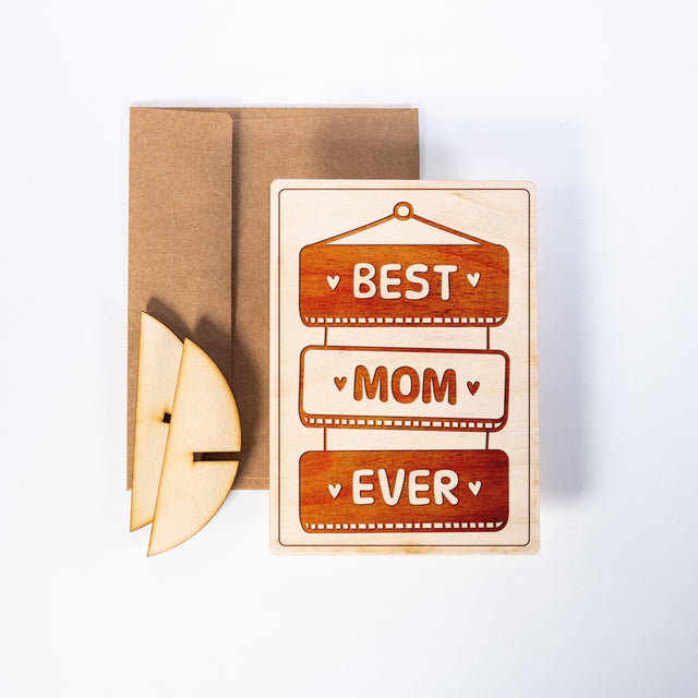 Premium Wooden Card - Best Mom Ever