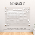 Acrylic Wall Calendar Planner - Dog Care Planner - Quetzal Studio