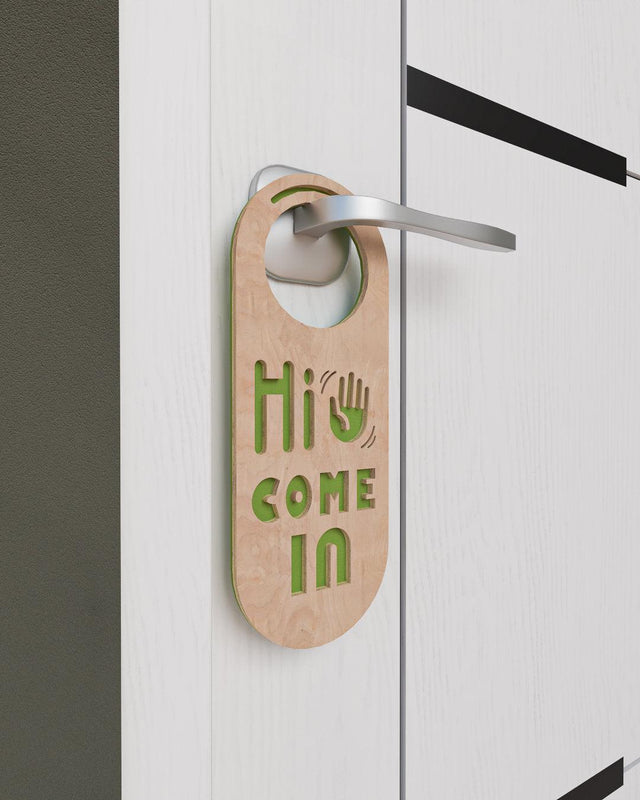Personalized Wood and Felt Door Hanger - Do Not Disturb | Come In