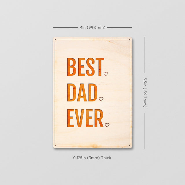 Wood Greeting Card - Best Dad Ever - Quetzal Studio