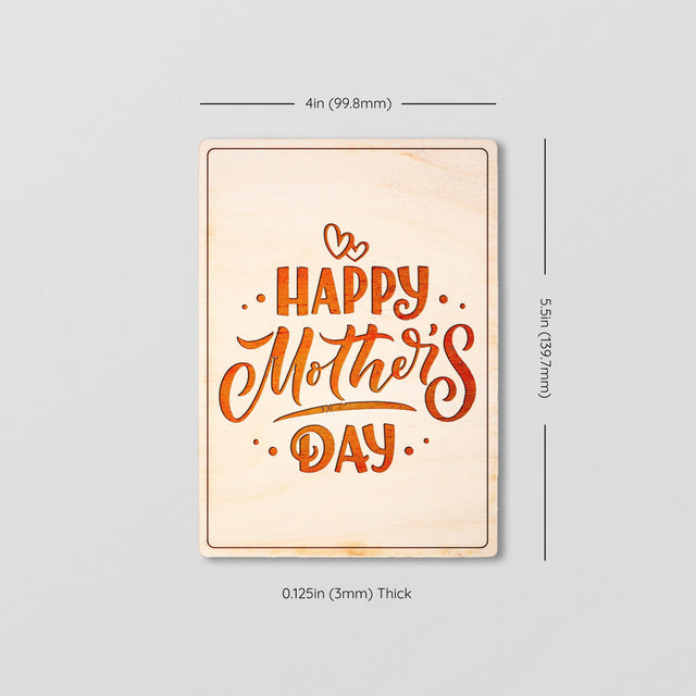 Wood Greeting Card - Happy Mother's Day - Quetzal Studio