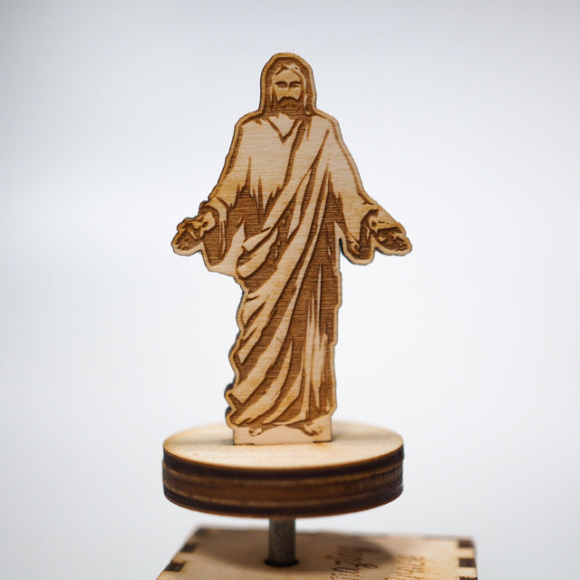 Religious wooden music box Amazing Grace unique personalized custom gift for him her handmade hand cranked collectible