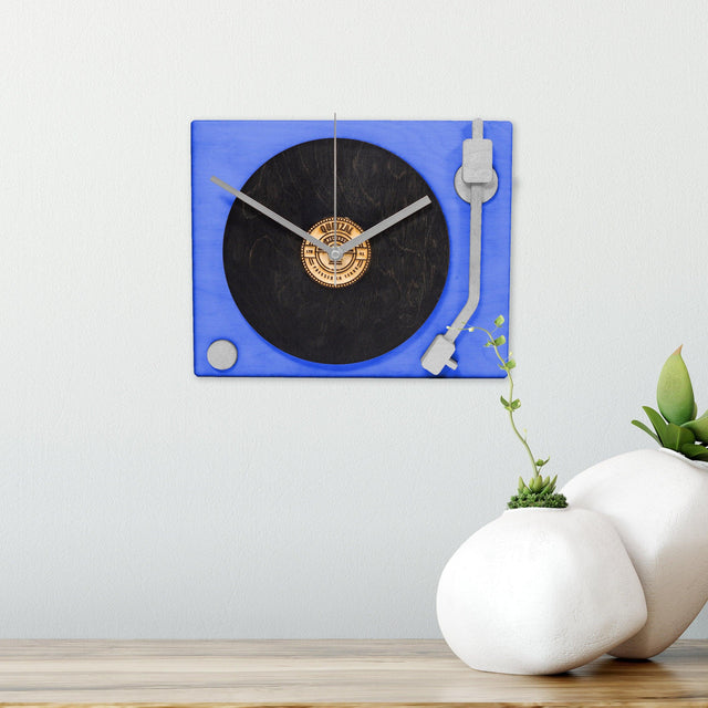 Turntable Wall Clock  unique personalized custom wooden gift for DJ music lover home decor him her handmade house warming collectible