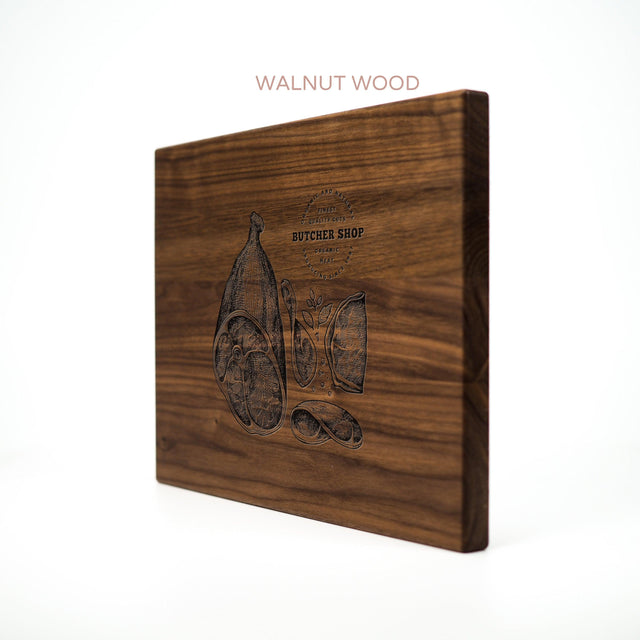 Personalized Cutting Board - Butcher Shop - Maple, Cherry or Walnut - Quetzal Studio