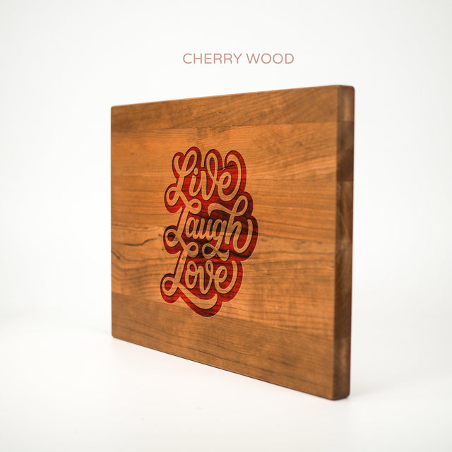 Personalized Cutting Board - Live Laugh Love - Maple, Cherry or Walnut - Quetzal Studio