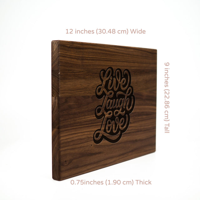 Personalized Cutting Board - Live Laugh Love - Maple, Cherry or Walnut - Quetzal Studio