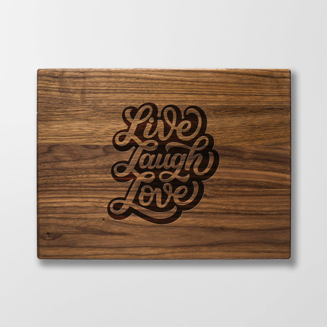 Personalized Cutting Board - Live Laugh Love - Maple, Cherry or Walnut - Quetzal Studio