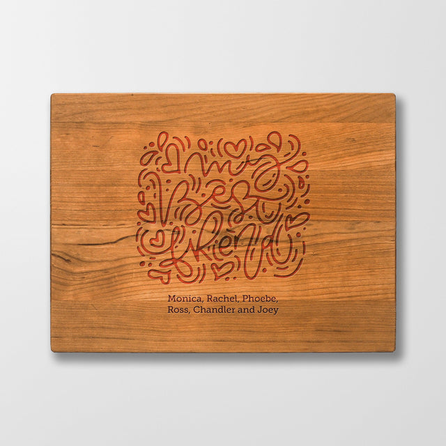 Personalized Cutting Board - Best Friends - Maple, Cherry or Walnut - Quetzal Studio