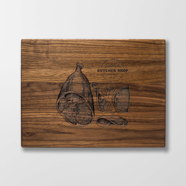 Personalized Cutting Board - Butcher Shop - Maple, Cherry or Walnut - Quetzal Studio