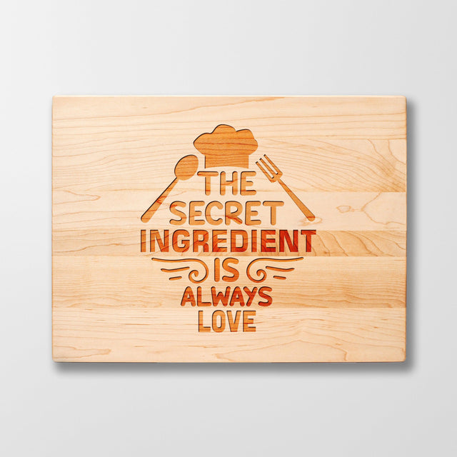 Personalized Cutting Board - Secret Ingredient - Maple, Cherry or Walnut - Quetzal Studio