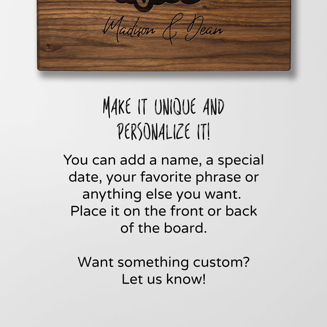 Personalized Cutting Board - Happily Ever After - Maple, Cherry or Walnut