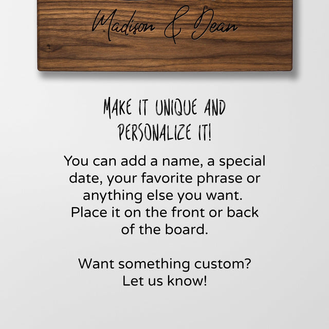 Personalized Cutting Board - Just Married - Maple, Cherry or Walnut - Quetzal Studio