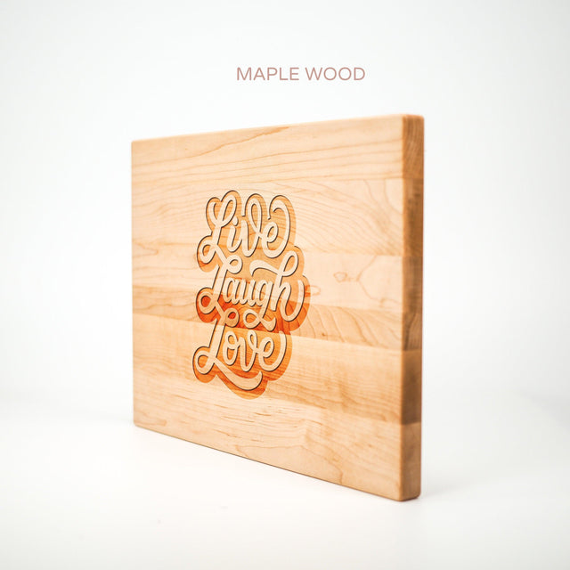 Personalized Cutting Board - Live Laugh Love - Maple, Cherry or Walnut - Quetzal Studio