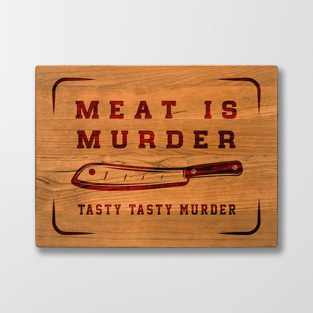 Personalized Cutting Board - Meat is Murder - Maple, Cherry or Walnut