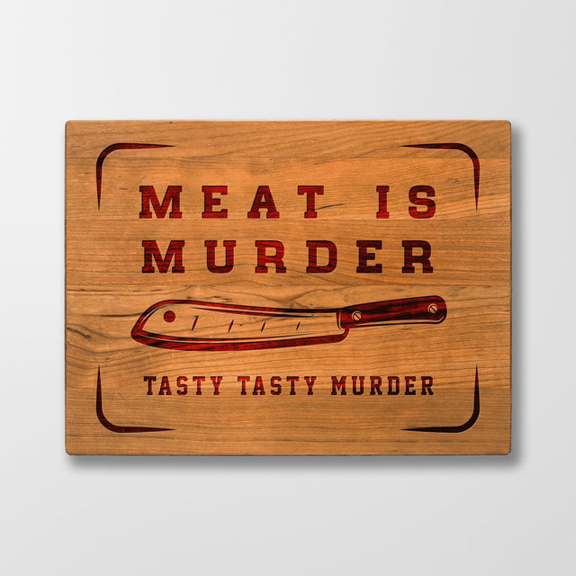 Personalized Cutting Board - Meat is Murder - Maple, Cherry or Walnut - Quetzal Studio