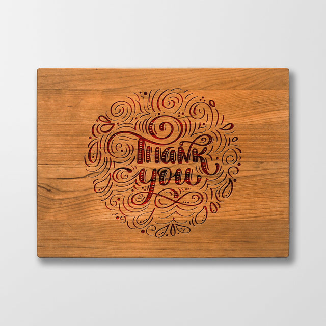 Personalized Cutting Board - Thank You - Maple, Cherry or Walnut