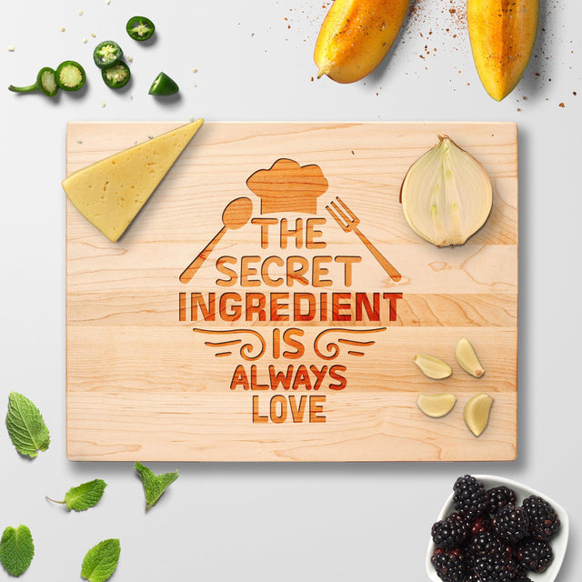 Personalized Cutting Board - Secret Ingredient - Maple, Cherry or Walnut