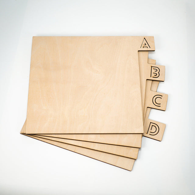 Vinyl Record Dividers - Personalized Wood Separators - Set of 26 - A to Z - Quetzal Studio