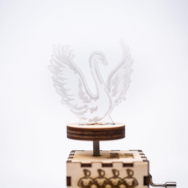 Swan Lake Wooden Music Box | Tchaikovsky's Masterpiece | Personalizable | Handmade in Texas | Quetzal Studio - Quetzal Studio