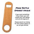 Wooden Flat Bottle Opener - Vintage - Quetzal Studio