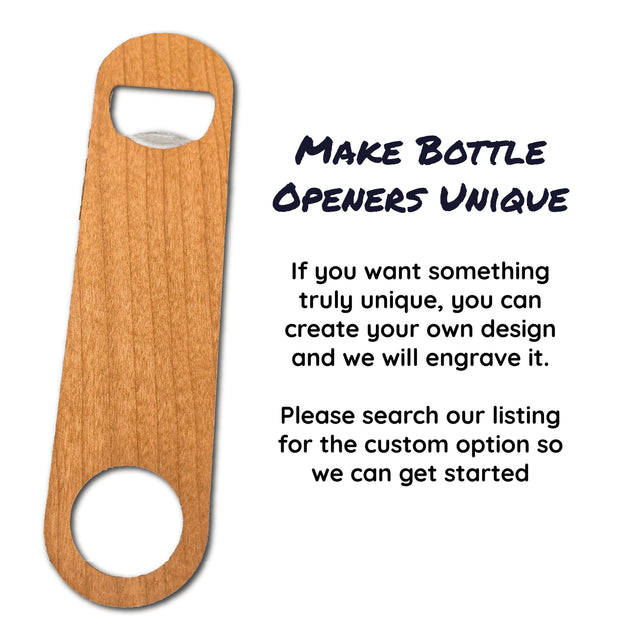 Wooden Flat Bottle Opener - Circles - Quetzal Studio