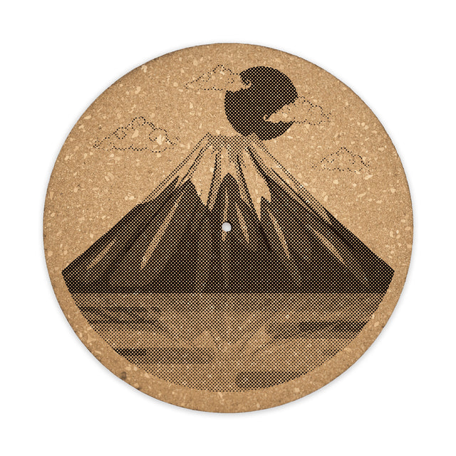 Mount Fuji Cork Turntable Slipmat | Enhanced Static-Repellant Audiophile Vinyl Accessory | Quetzal Studio