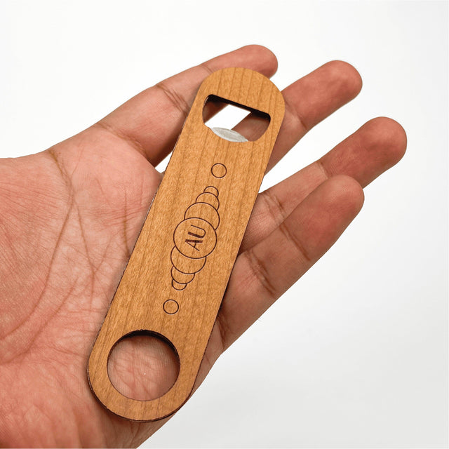 Wooden Flat Bottle Opener - Circles - Quetzal Studio