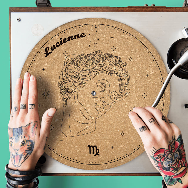 Virgo Cork Turntable Slipmat | Enhanced Static-Repellant Audiophile Vinyl Accessory | Quetzal Studio