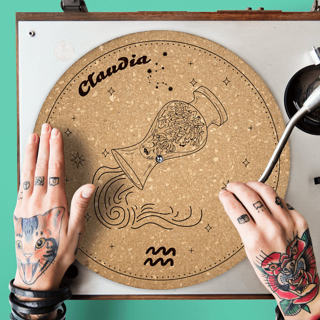 Aquarius Cork Turntable Slipmat | Enhanced Static-Repellant Audiophile Vinyl Accessory | Quetzal Studio