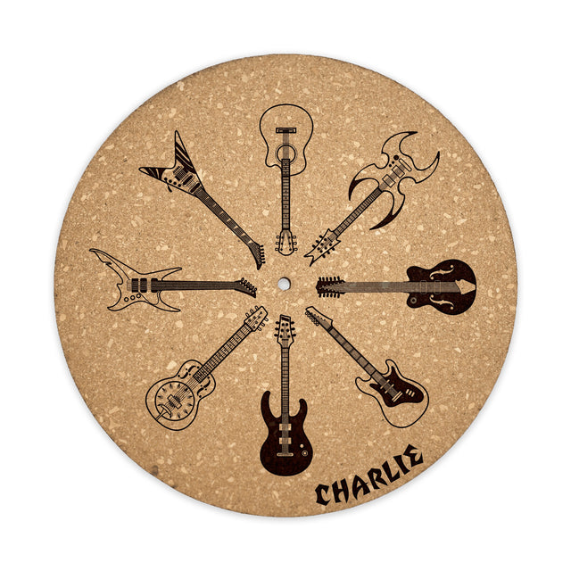 Rock Guitars Cork Turntable Slipmat | Enhanced Static-Repellant Audiophile Vinyl Accessory | Quetzal Studio