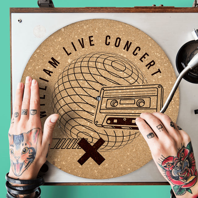 Cassette Cork Turntable Slipmat | Enhanced Static-Repellant Audiophile Vinyl Accessory | Quetzal Studio