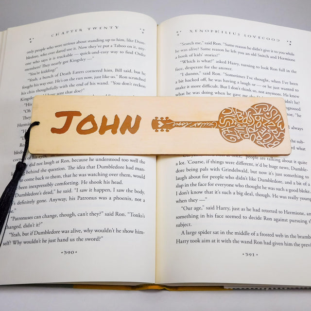Personalized Wood Bookmark with Tassel  - GUITAR GENRES