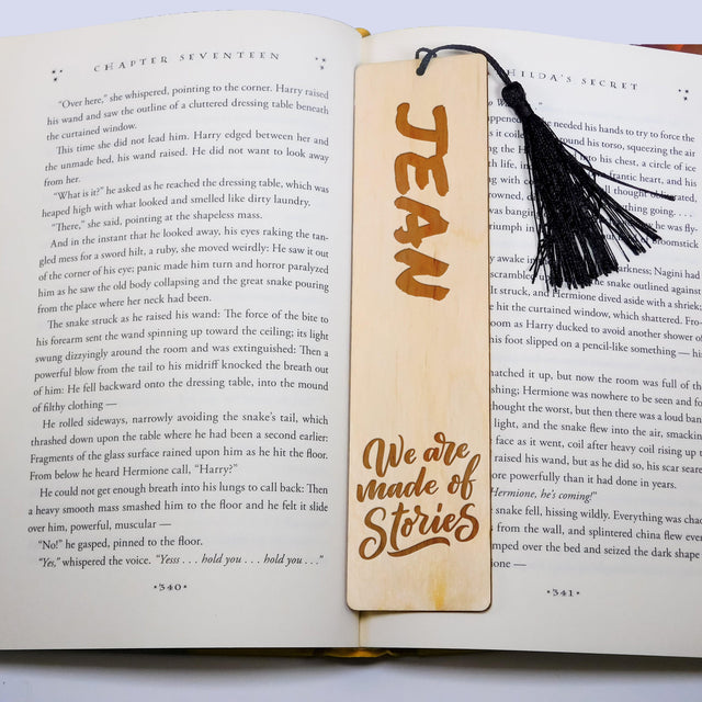 Personalized Wood Bookmark with Tassel  - MADE OF STORIES
