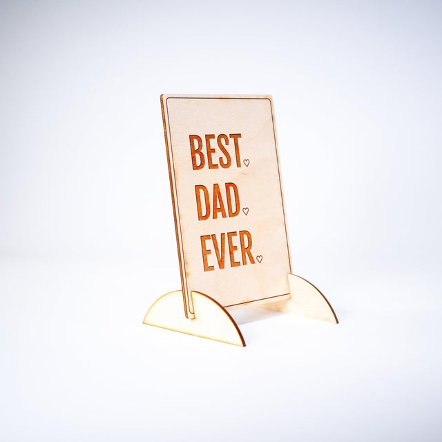 Wood Greeting Card - Best Dad Ever - Quetzal Studio